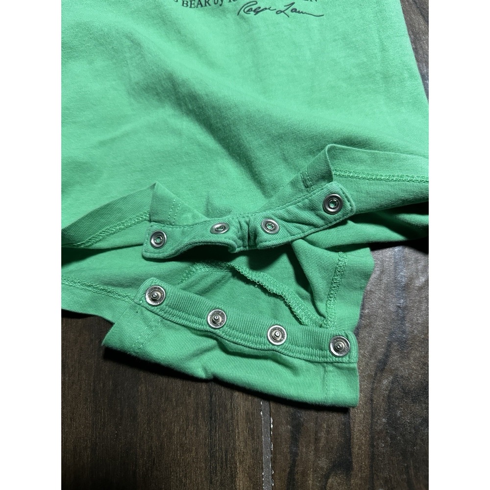 Ralph Lauren Polo Bear Striped Cotton Jersey Baby Romper Shortall - Size 9M - Picture 3 of 5